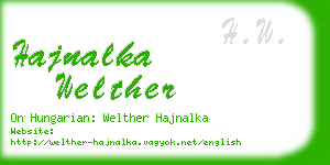 hajnalka welther business card